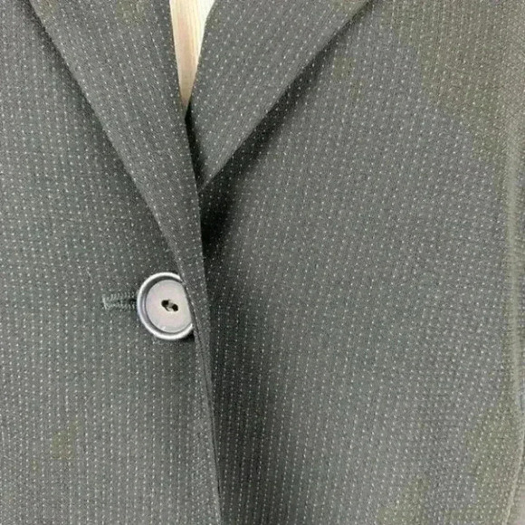 Dress barn blazer size 14 black with blue pindot two button jacket with pockets - Picture 4 of 14